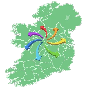 map of our delivery service to dublin, cork, limerick, galway and all counties of ireland